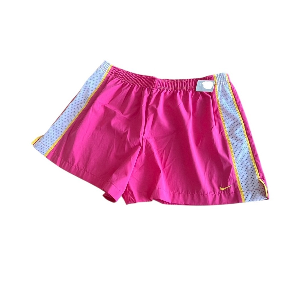 Nike Women's Pink and White Athletic Shorts